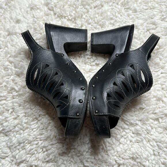 Dansko Black Butterfly Style Cutout Heel Y2K 90s Thick quality Going out Shoe - Picture 2 of 10